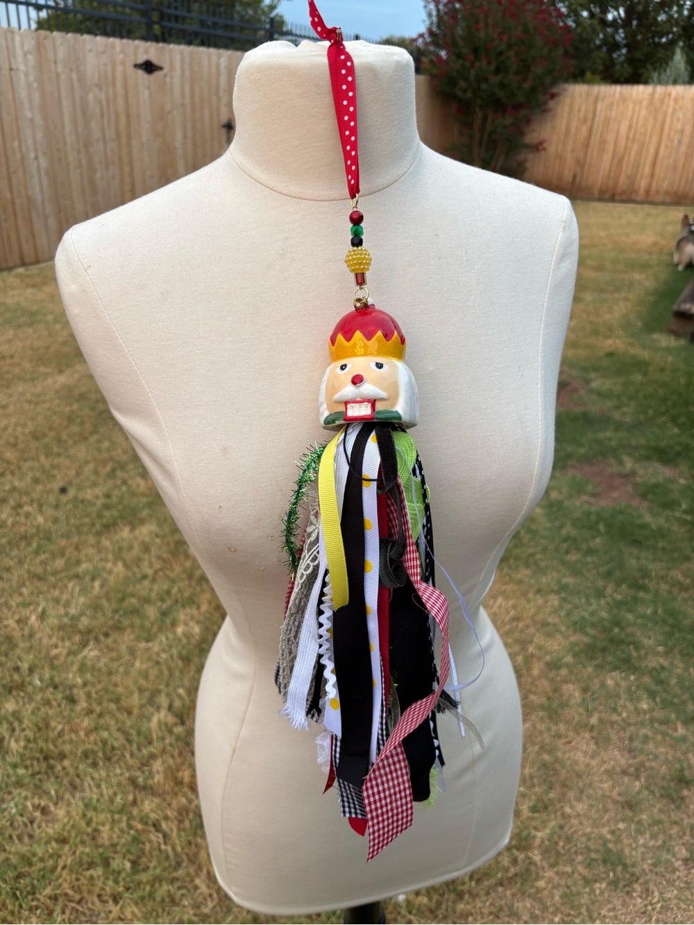 Handmade Nutcracker Ribbon Tassel Ornament